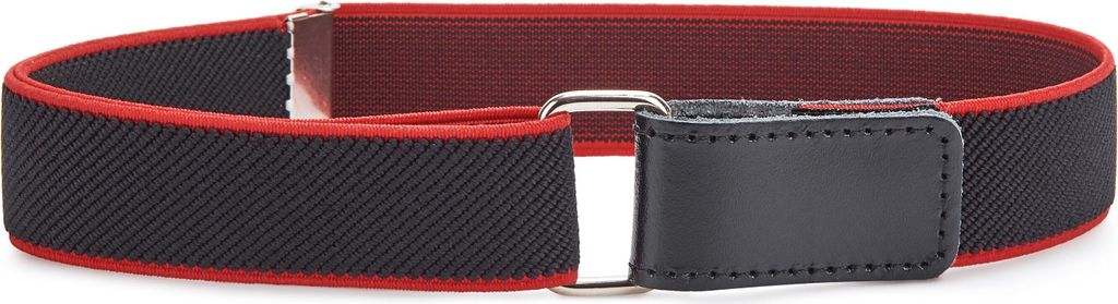 Ladeheid Kinder Gürtel Elastik-Gürtel 1-12 Jahre 34-90 cm P15 (Schwarz/Rot, 1-6 Jahre)