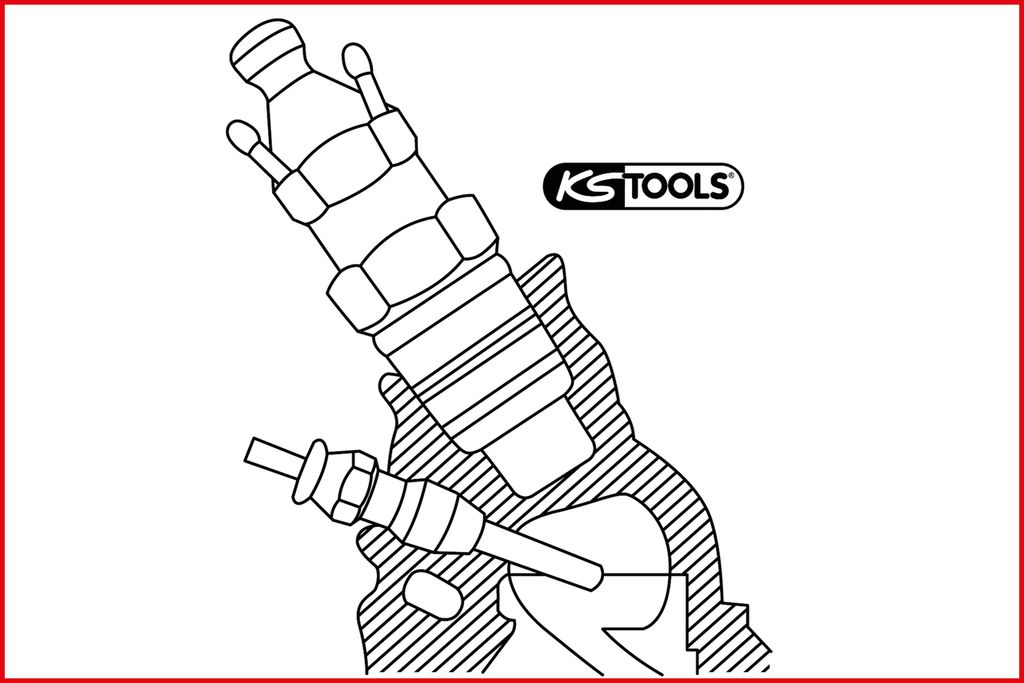 KS Tools Glühkerzen-Doppelring-Ratschenschlüssel 8x12mm, abgewinkelt, 503.0812