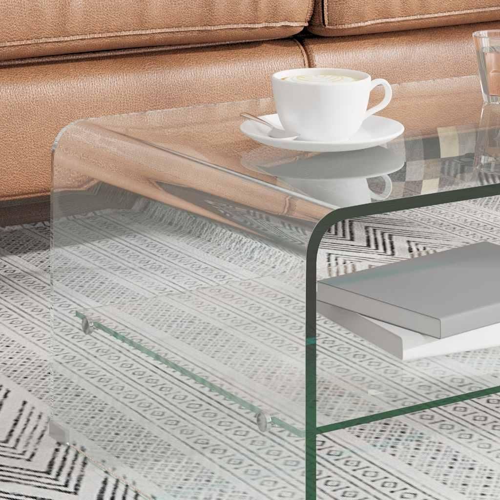 vidaXL Couchtisch Transparent 98×45×31 cm Hartglas Produktbild 