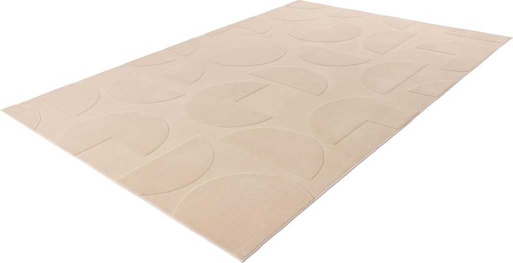 Lalee Focus 3D Vloerkleed Pacman Design Beige 200x290 cm Modernes, Superweiches, Pflegeleichtes Teppich für Wohnzimmer und Schlafzimmer