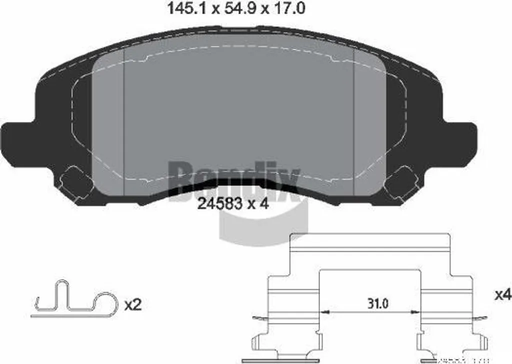 Jeu de Plaquettes de Frein à Disque BPD2174 Compatible Jeep Patriot