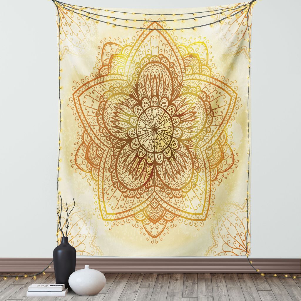 ABAKUHAUS orientalisch Wandteppich, Künstlerische alte Mandala auf Grunge Hintergrund asiatischen traditionellen Motiv, Wohnzimmer Schlafzimmer Se...