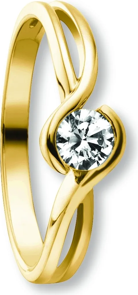 Bague en Or Jaune 333 et Zirconium Taille 54 - Bijou Élégant 8 Carats