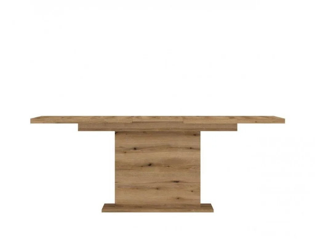 Table extensible Shirley avec rallonge papillon et plateau effet chêne