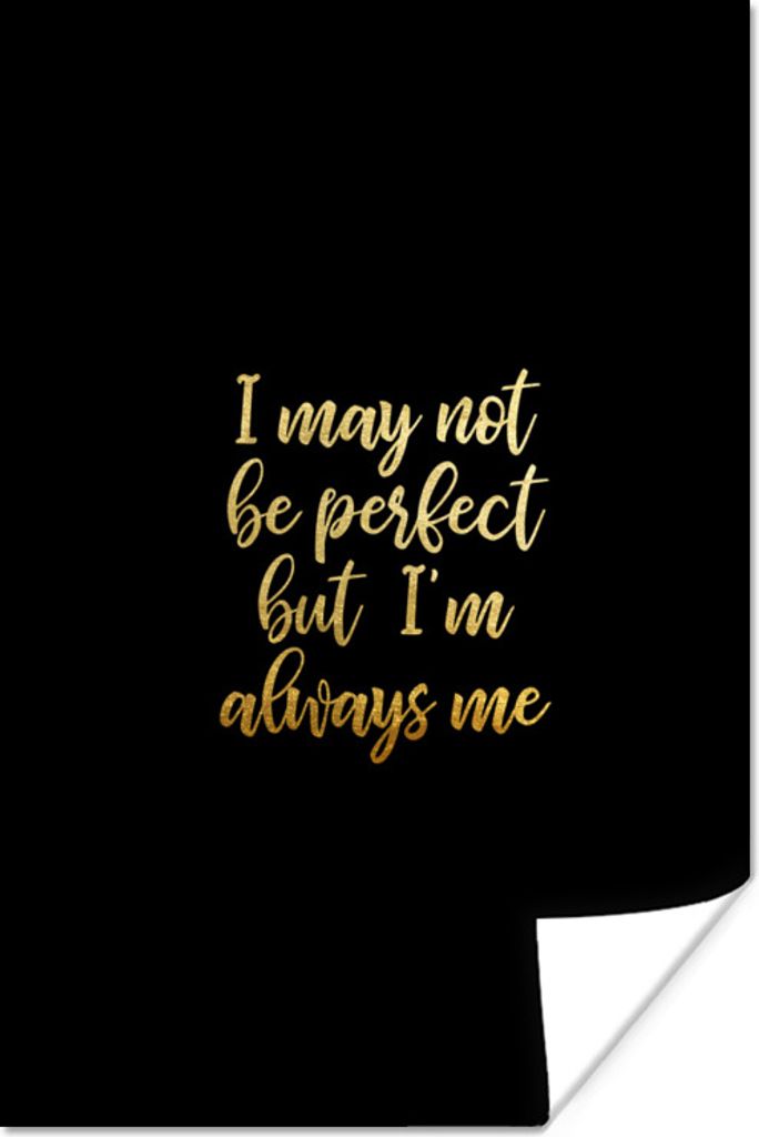 MuchoWow Poster Perfekt - Schwarz und Gold - Zitate 20x30 cm - Papierdruck