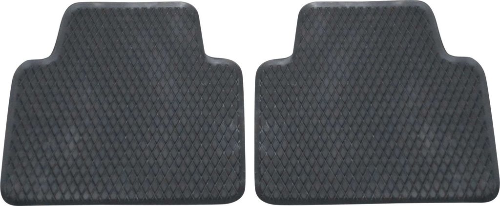 2x Gummi Fußmatten Gummifußmatten HOHER RAND Autoteppich SET für HINTEN Schwarz