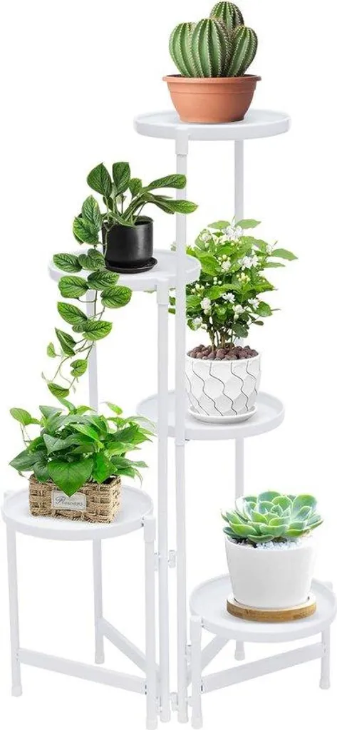Gain de place : étagère plantes verticale blanche 5 niveaux pour petit coin