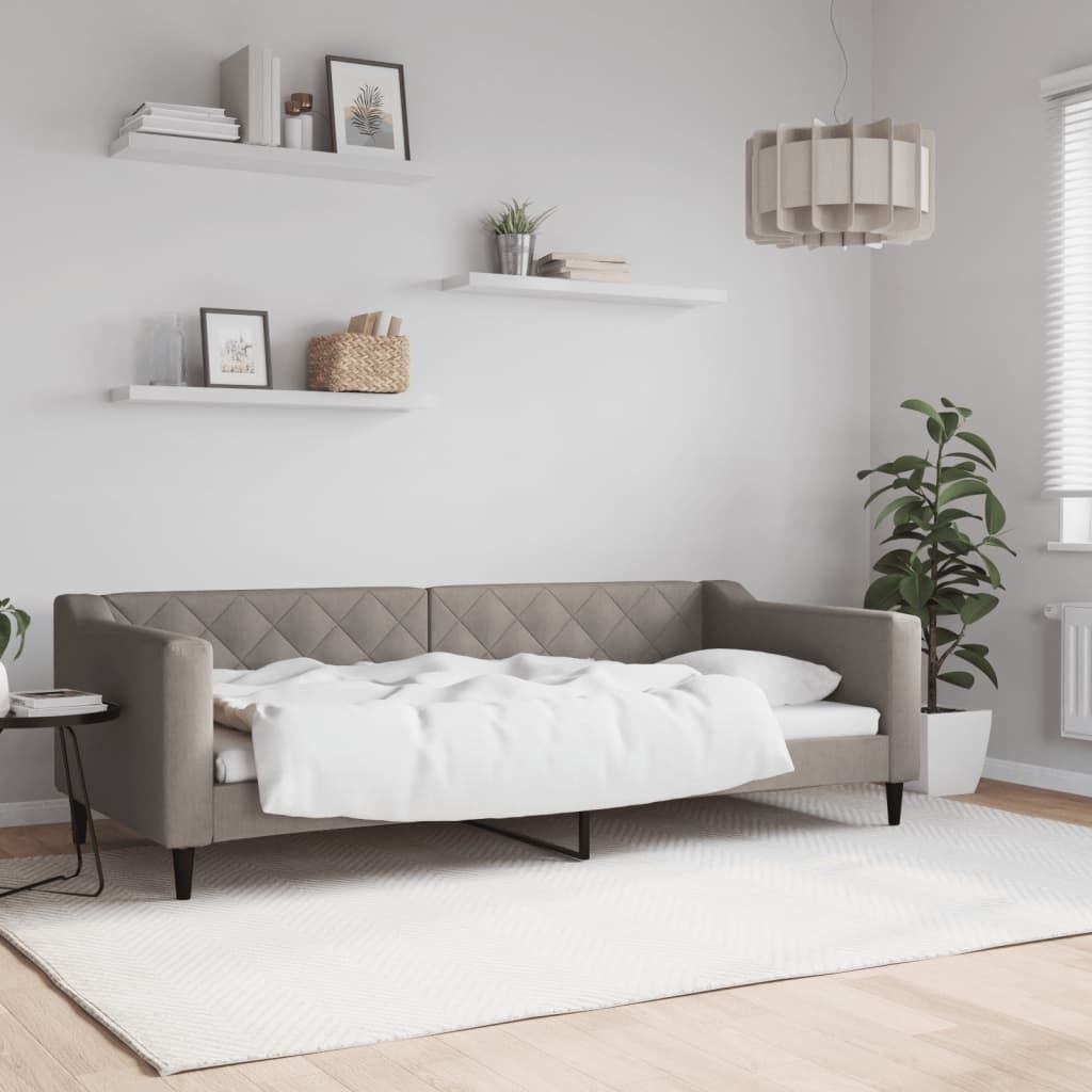 Tagesbett Taupe 90x200 cm Stoff, Klassische Betten 2024 Neu Design Möbel