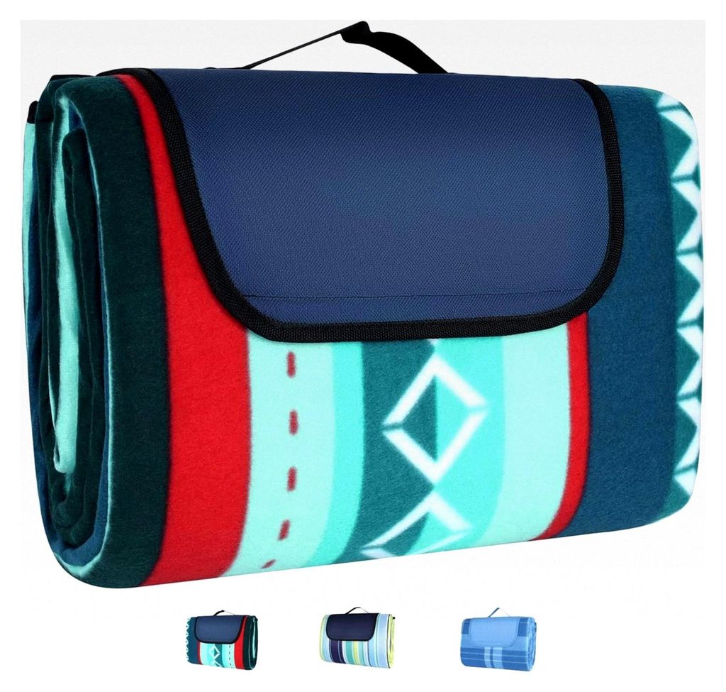 300x300 cm XXL Picknickdecke, wasserdicht mit isolierter Rückseite, Tragegriff, für Camping, Picknick, Wandern, BBQ, Strand, Reisen, für bis zu ...