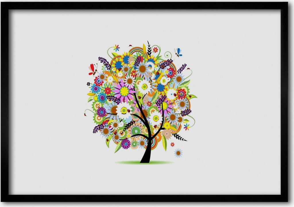 Bild 100x70 MDF-Rahmen Wandkunst Baum Kunst