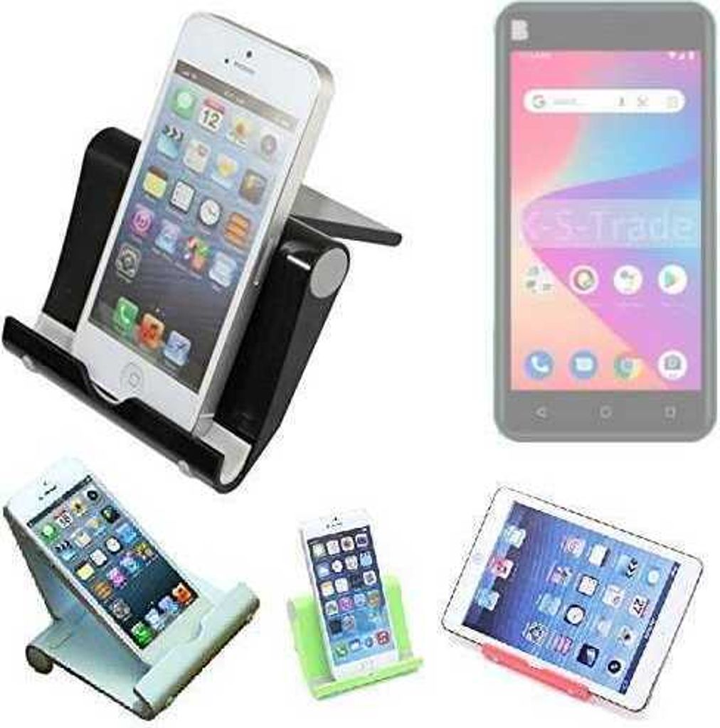 K-S-Trade Handy-Ständer kompatibel mit BLU Studio X10L 2022 faltbarer Tischständer Smartphone Tablet Halterung Reise
