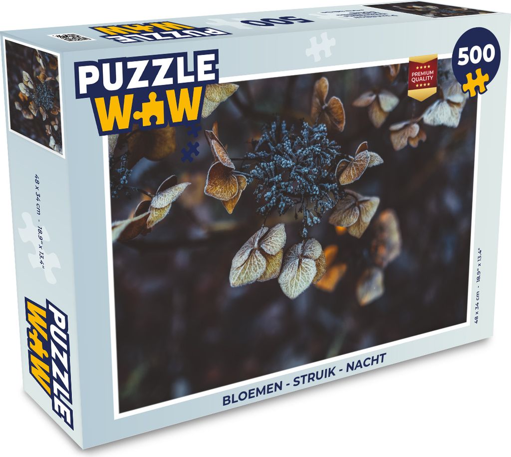 MuchoWow Puzzle 500 Teile Blumen - Strauch - Nacht - 500 Teile - Kinder - Selberbauen - Puzzlespiele