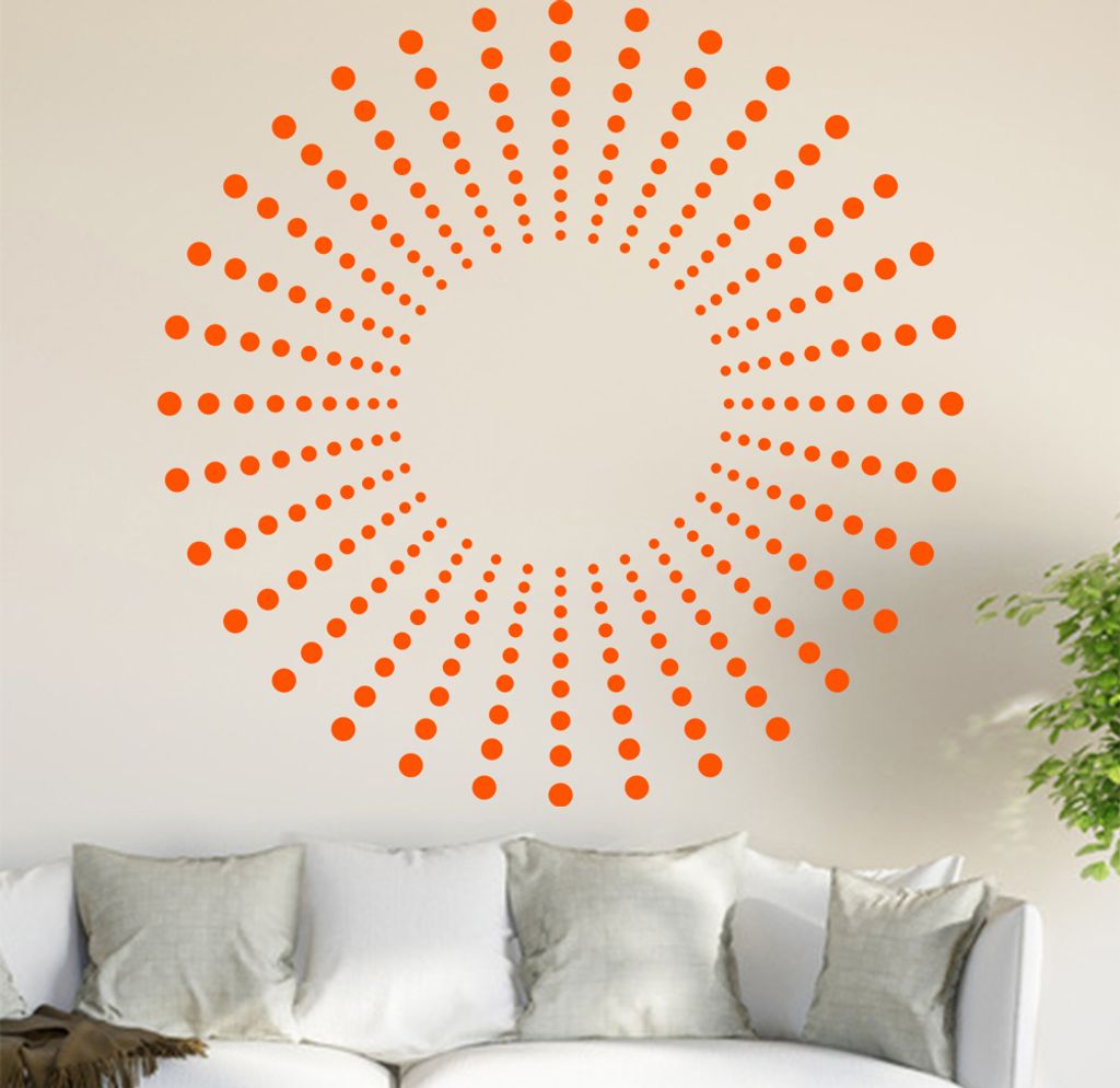 Punkte Ornament Wandtattoo in 6 Größen - Wandaufkleber Wall Sticker - Dekoration, Küche, Wohnzimmer, Schlafzimmer, Badezimmer