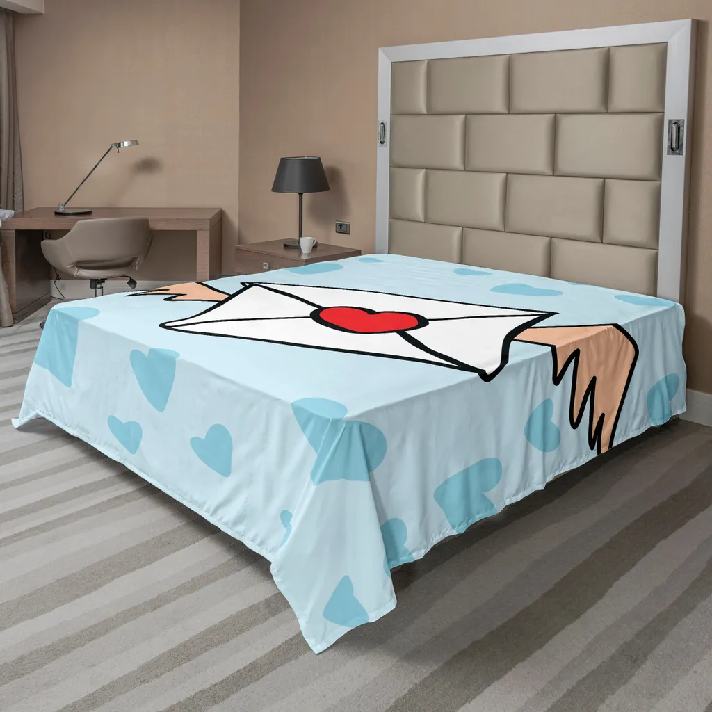 Drap plat ABAKUHAUS Saint-Valentin motif lettre d'amour 260x228 cm