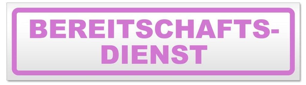 Kiwistar - Autoaufkleber - Flieder - 30 x 8 cm - Bereitschaftsdienst - Hinweis Aufkleber Sticker für Auto, Kfz, Fahrrad, PKW, LKW