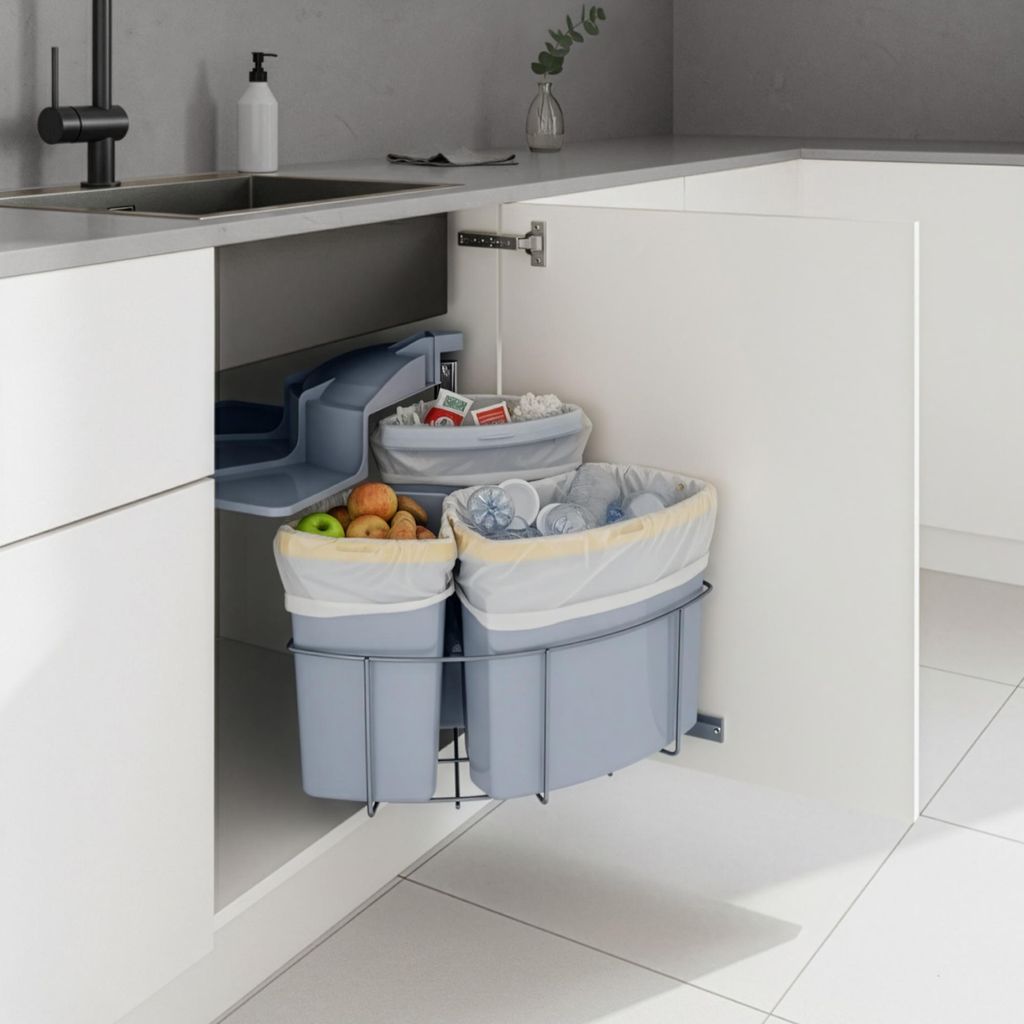 Einbau-Mülleimer 'Kollby' 2 x 12L+1 x 6L schwenkbar