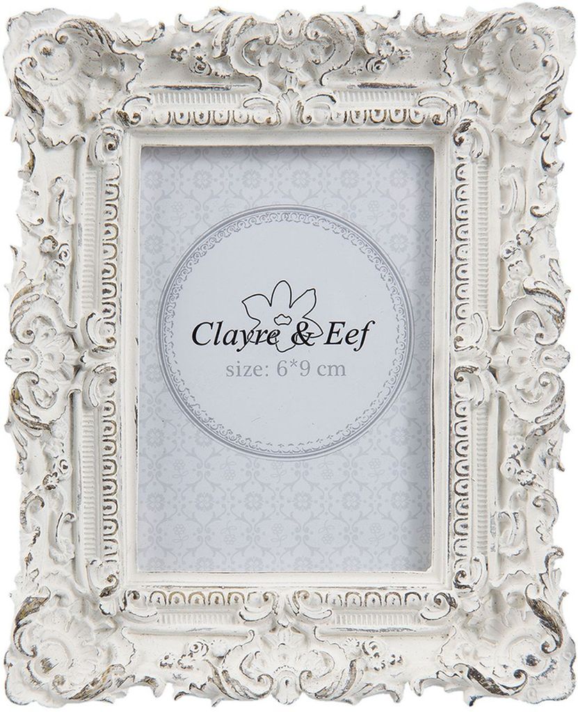Clayre & Eef Bilderrahmen 6x9 cm Weiß Kunststoff