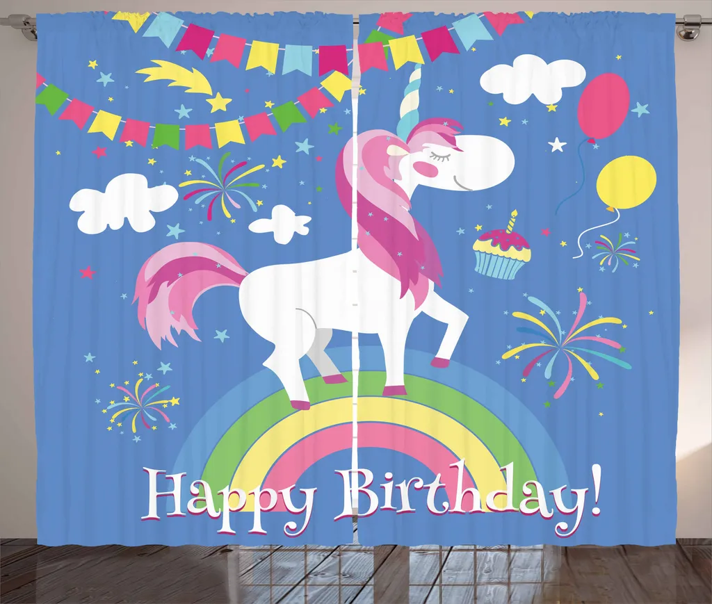 Tenda Cameretta Bambini ABAKUHAUS Unicorni | 280x175cm Multicolore