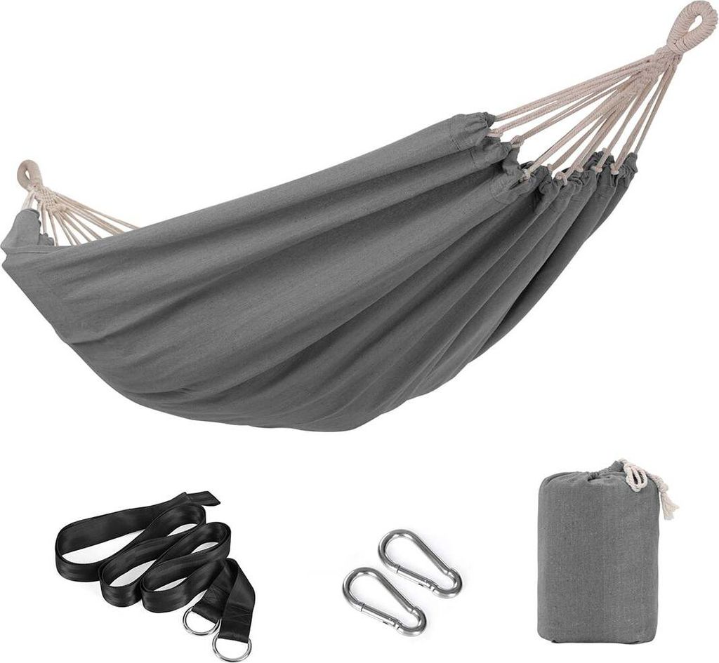 Draagbares Bett - Grießer Katoen-Polyester-Hangmat - Lichtgewicht - 210 cm x 150 cm - 2,34 kg - 300 kg Tragfähigkeit