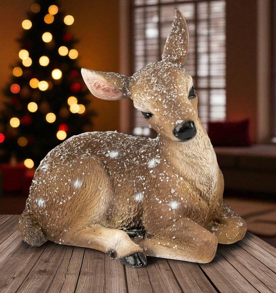 formano Rehfigur Deko 2er Set naturgetreue Winterdeko Rehe