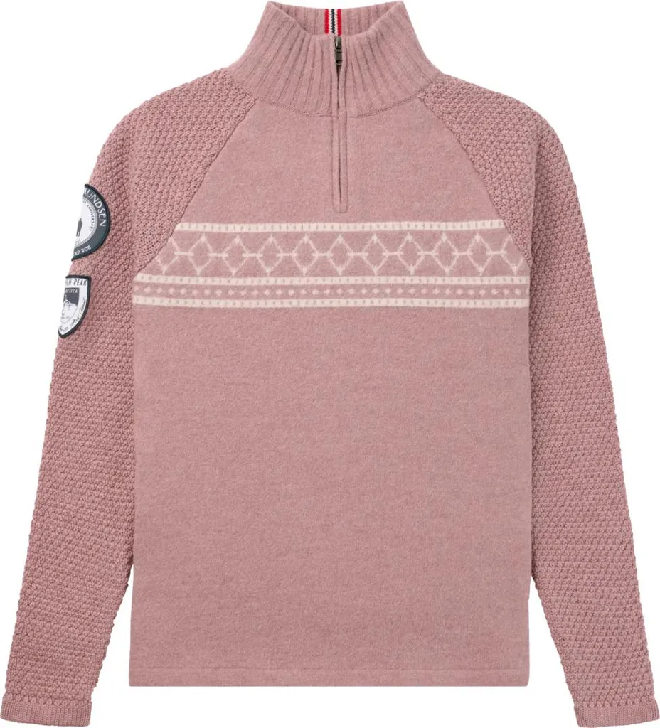 Pull de ski en laine mérinos bouillie Amundsen rose taille S pour femme