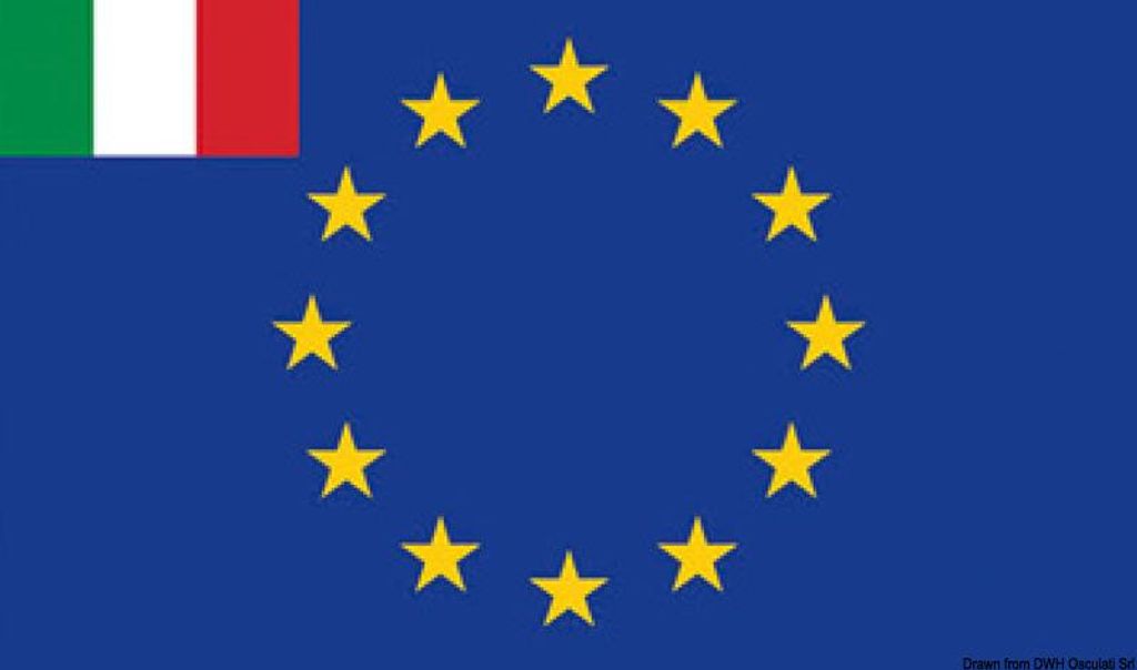 Flagge EU+klein Italy Flagge 30 x 45 cm Osculati 35.440.02