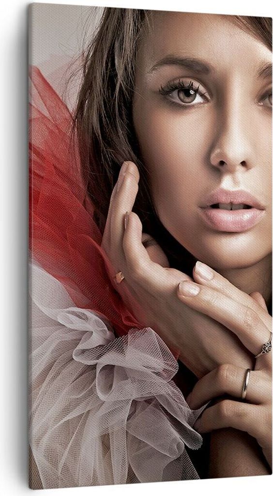 Bild auf Leinwand - Leinwandbild - Schönheit kleid mode modell - 45x80cm - Wand Bild - Wanddeko - Leinwanddruck - Bilder - Kunstdruck - Wanddekora...