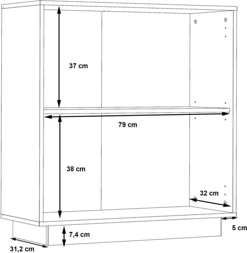 Meuble de rangement pour petits espaces buffet blanc bois 83 cm de large - 10