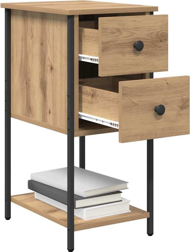 vidaXL Nočný stolík 2 ks dub ručne vyrobený 32 x 42 x 70 cm Obrázok produktu 