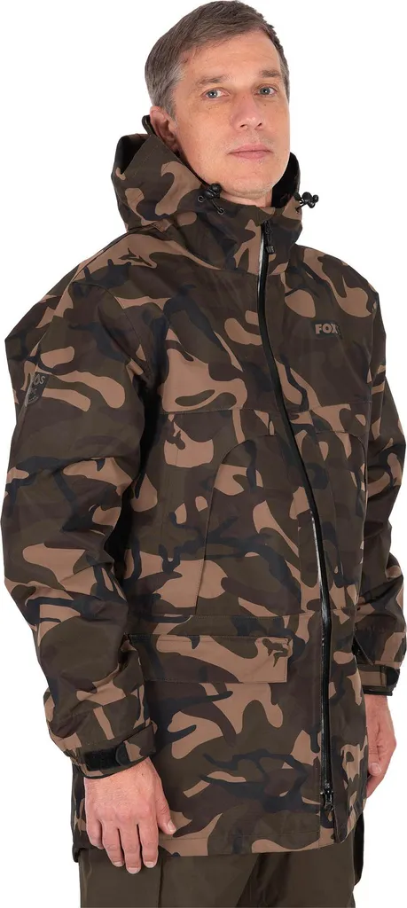 Veste de pêche imperméable pour sessions carpe Fox RS25K Camo XXXL
