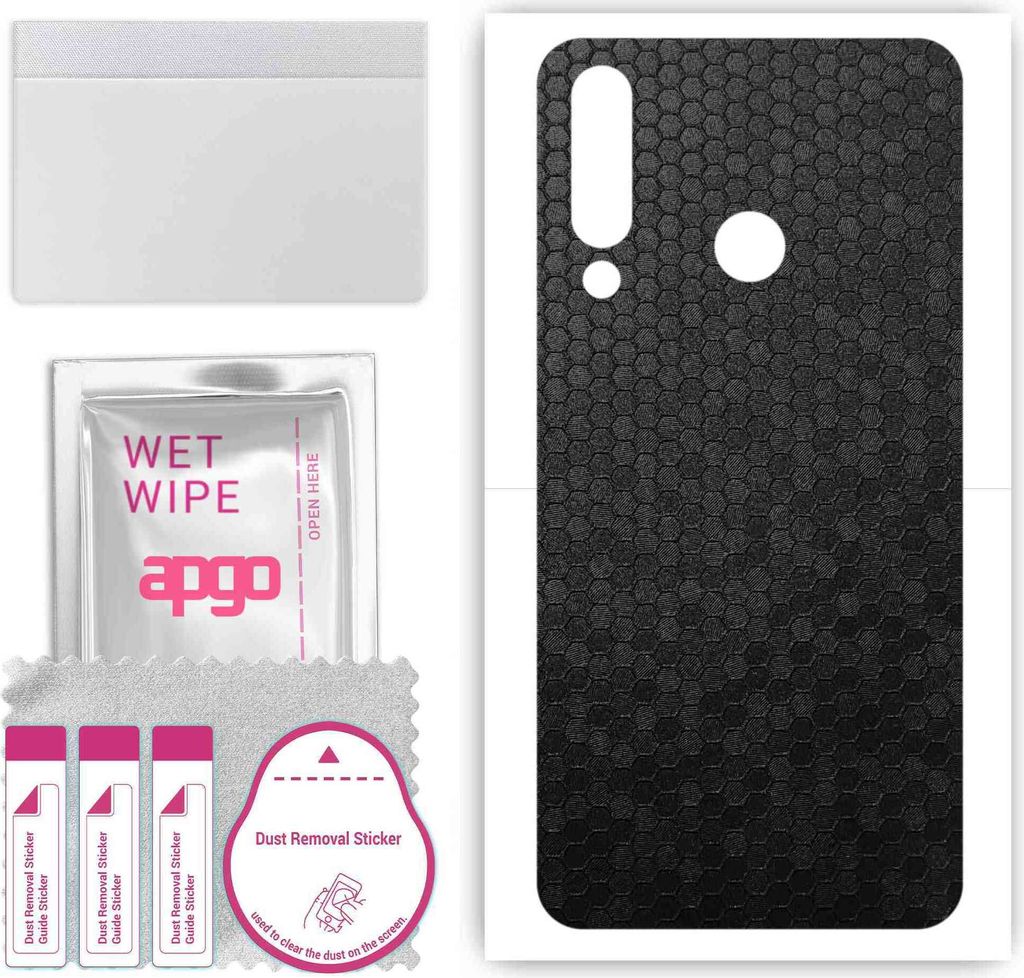 apgo Rückseite Schutzfolie, Skin, kompatibel mit LG W30 W30 Plus , Hinten Displayschutzfolie aus Vinylfolie, kratzfest, einfache Montage - Schwarz...