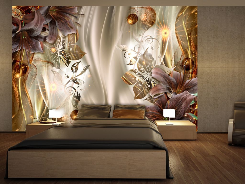 Vlies Fototapete 400x280 cm Tapeten Wandtapete XXL Blumen Lilien Abstrakt a-C-0054-a-b