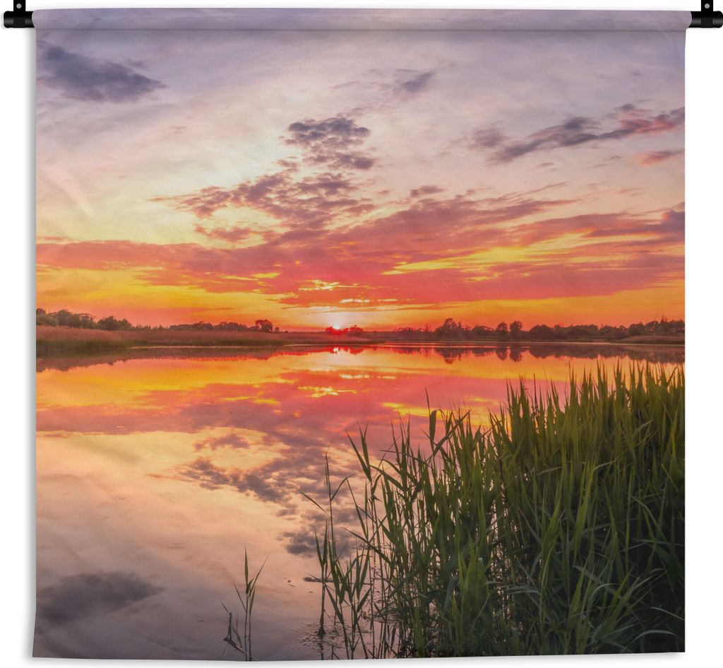 MuchoWow Wandteppich Wandbehang Wasser - Luft - Natur 150x150 cm Tapisserie Dekoration Wandtuch - Wohnaccessoires - Modernes