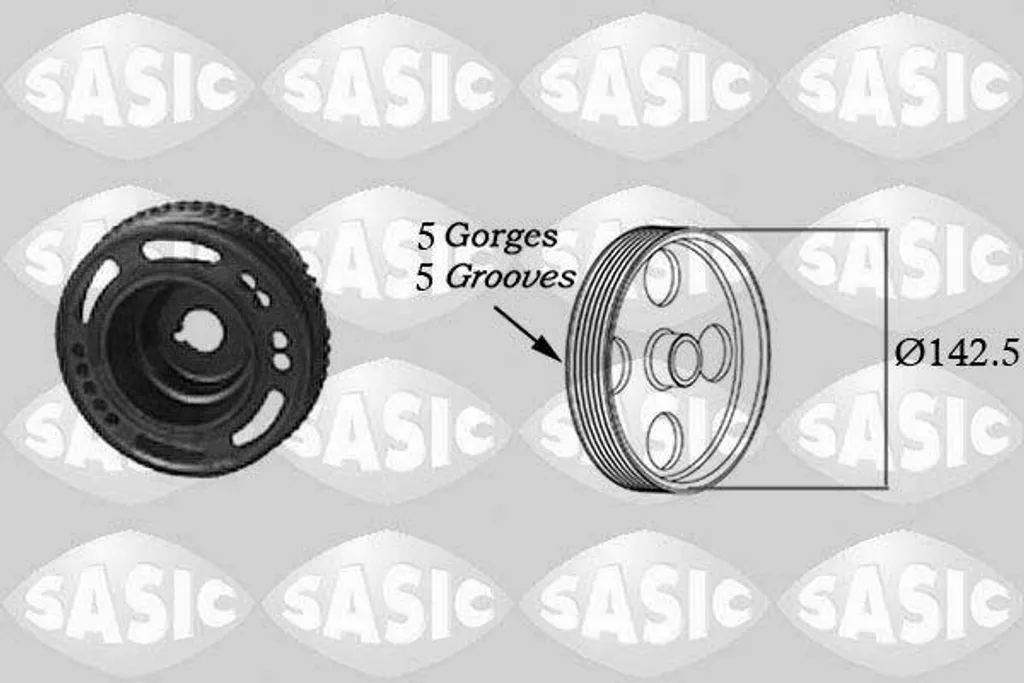 Poulie vilebrequin pour réparation moteur Opel Corsa C et Astra G - SASIC