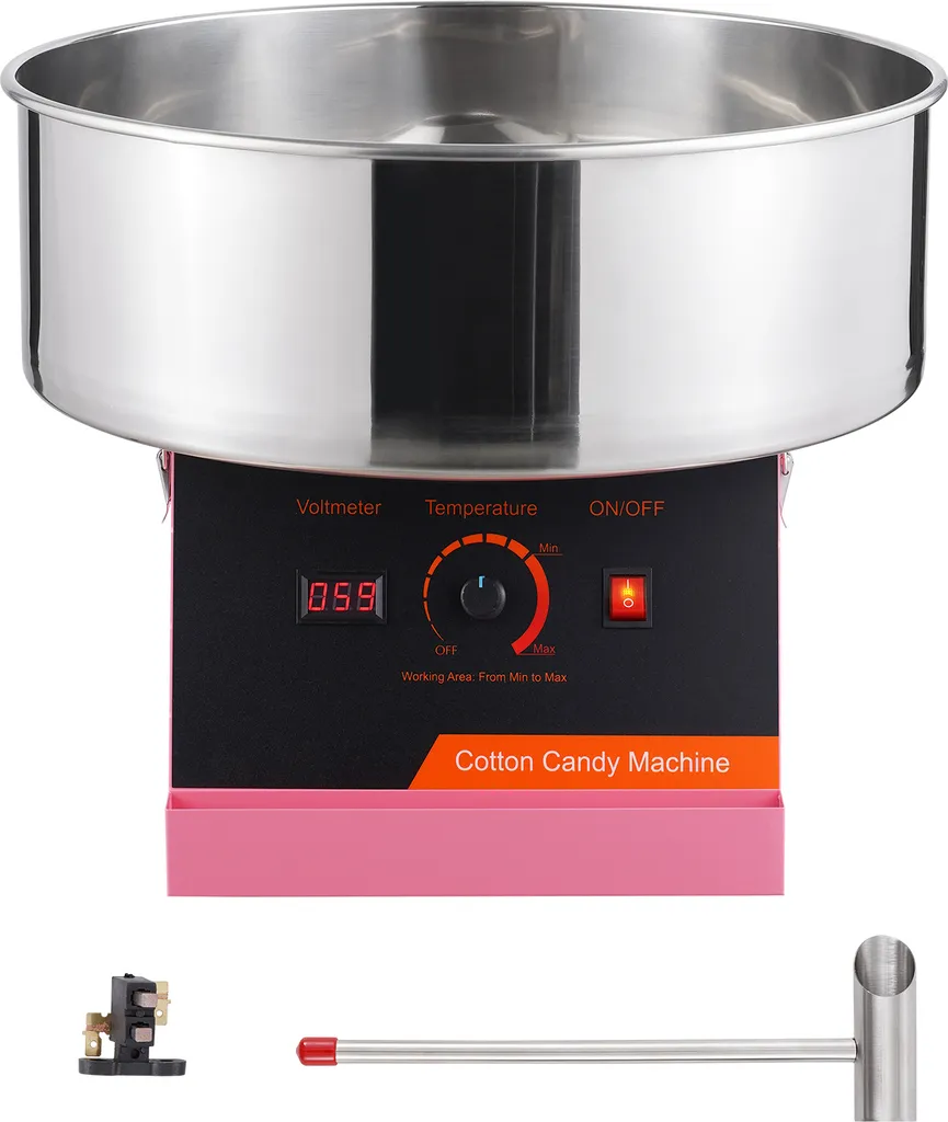 SucceBuy Macchina per zucchero filato elettrica, macchina per zucchero filato da 1000 W, ciotola in acciaio inox, paletta per lo zucchero, ideale per la casa, le feste di compleanno dei bambini, le celebrazioni in famiglia, rosa