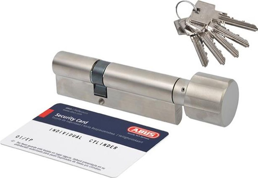 Zylinder-Einsatz Abus Pfaffenhain Standard 55g/40 Nickel mit Knauf (5 geschnittene Schlüssel), Klasse 6.2 C