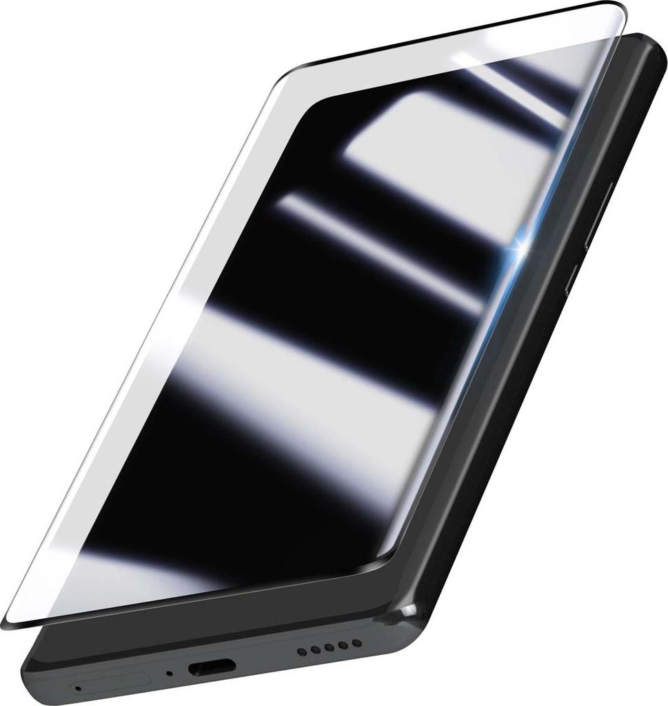 Avizar, 3D Glasfolie für Honor Magic 6 Lite, gebogen, kratzfest, Schwarz transparent