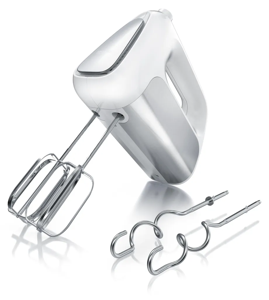 Arendo Batteur Électrique à Main Inox avec 2 Fouets et 2 Crochets