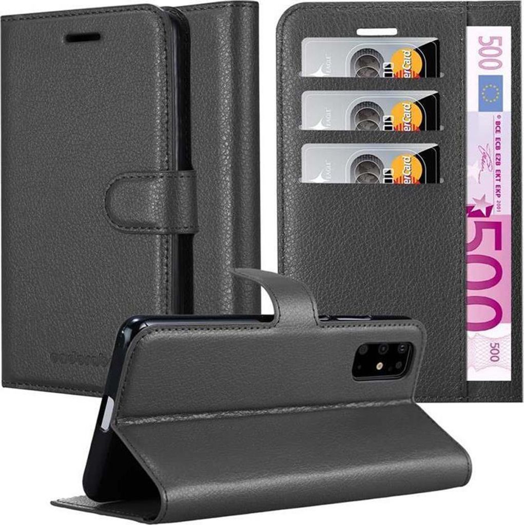 Cadorabo Hülle für Samsung Galaxy S20 PLUS Schutz Hülle in Schwarz Handyhülle Etui Case Cover Magnetverschluss