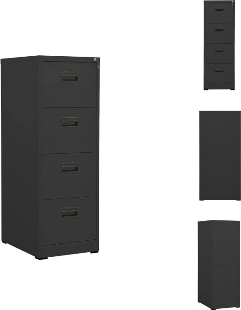 vidaXL Aktenschrank Anthrazit 46x62x133 cm Stahl - Aktenschränke