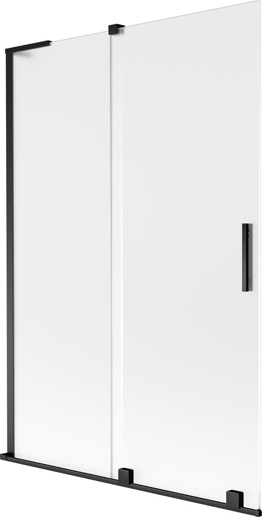 Mexen Velar L Duschabtrennung 2-flügelig verschiebbar 120 x 150 cm, Frost, Schwarz - 896-120-003-31-70