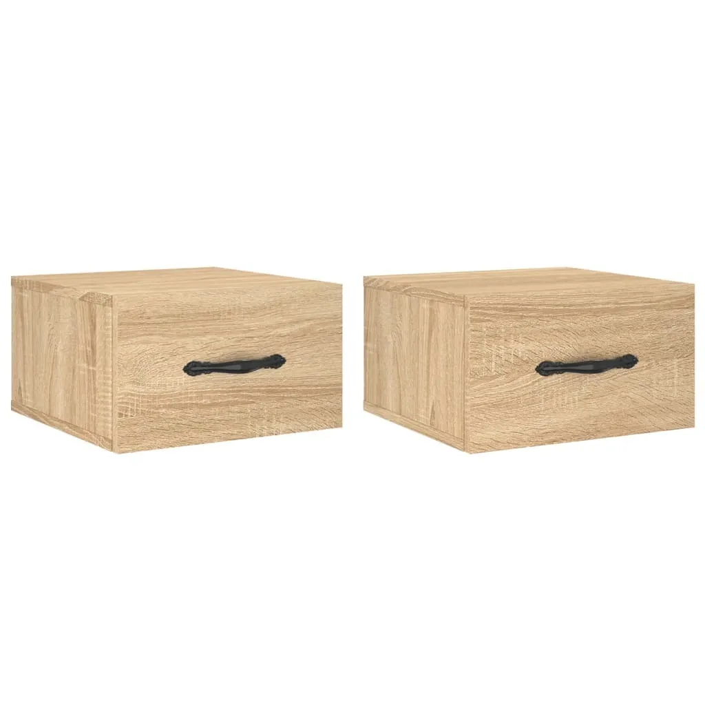 Supporto Sospeso vidaXL Rovere Sonoma 35x35cm - Set 2 Comodini
