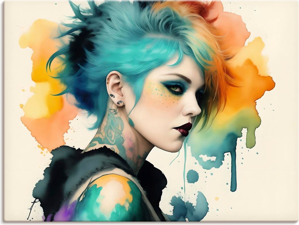 ARTland Leinwandbild Weiblicher Punk III Größe: 120x90 cm