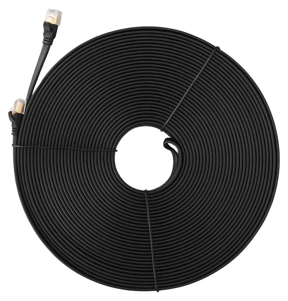 Câble Ethernet Cat8 40 Gbit/s 2000 MHz Noir 30m pour Réseau RJ45 Stable