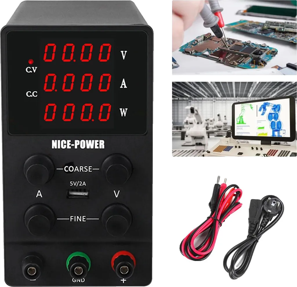 Alimentation réglable pour réparation électronique et charge USB 30V 10A