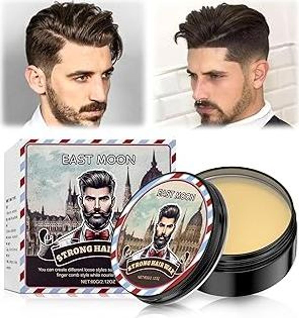 Ölbasierte Haarpomade für Männer und Pflegende Haarpomade, natürlicher Wachsformulierung für starken Halt und hohen Glanz Pomade Herren