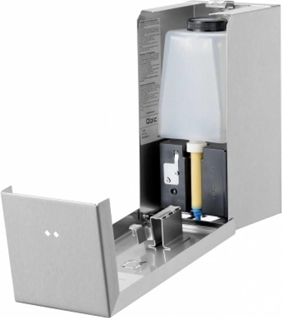 Automatischer Edelstahl Seifenspender 650 ml abschließbar zur Wandmontage Qbic-line