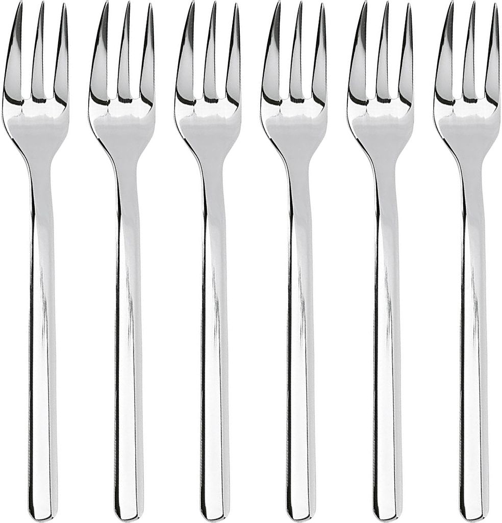 my basics 42004 Kuchengabel 'Stratos' aus Edelstahl 18/10 poliert, silber (6er Pack)