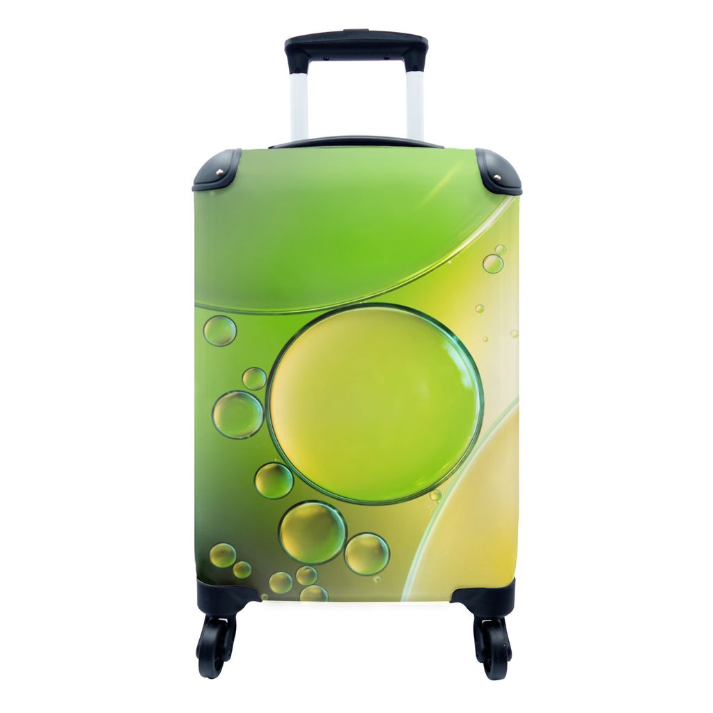 MuchoWow Koffer Handgepäck Trolley Rollkoffer Kleine Reisekoffer mit 4 Rollen - Luftblasen in Öl und Wasser - Cabin Size < 55x40x23 cm & 55x40x...