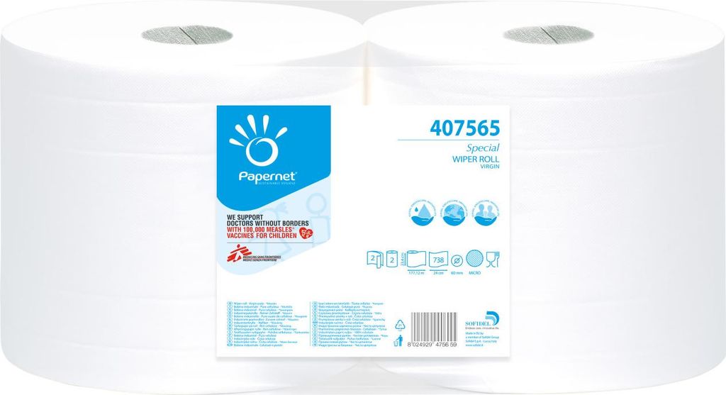 Papernet 407565 Papiertuch 738 Blätter Zellulose Weiß 177,12 m